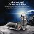 Promate Car Charger, Transparent 65W Ultra-Compact Car Adapter with USB Type-C Power Delivery Port, USB-A Port, Mini Handle and Heat Protection compatible for iPhone 17, Galaxy 23
